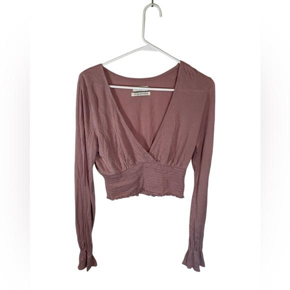 Urban Outfitters Pink Smocked Crop Blouse - Picture 2 of 8